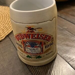Budweiser 1976 Commemorative Stein - Cream and Red